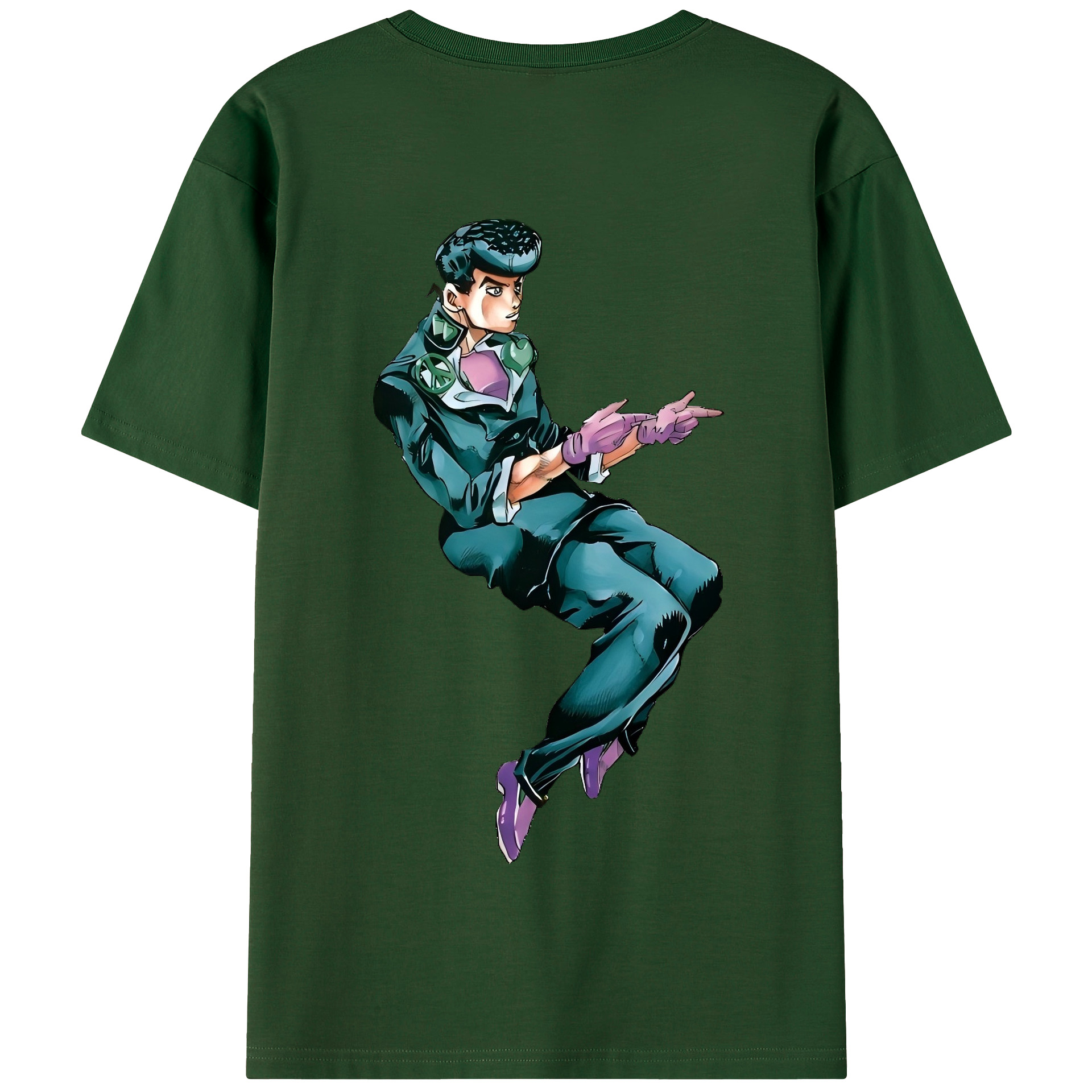 （画像用） ジョジョの奇妙な冒険 ひがしかた じょうすけ JoJo's Bizarre Adventure Higashikata Josuke 綿100％半袖Tシャツ（背面プリント）
